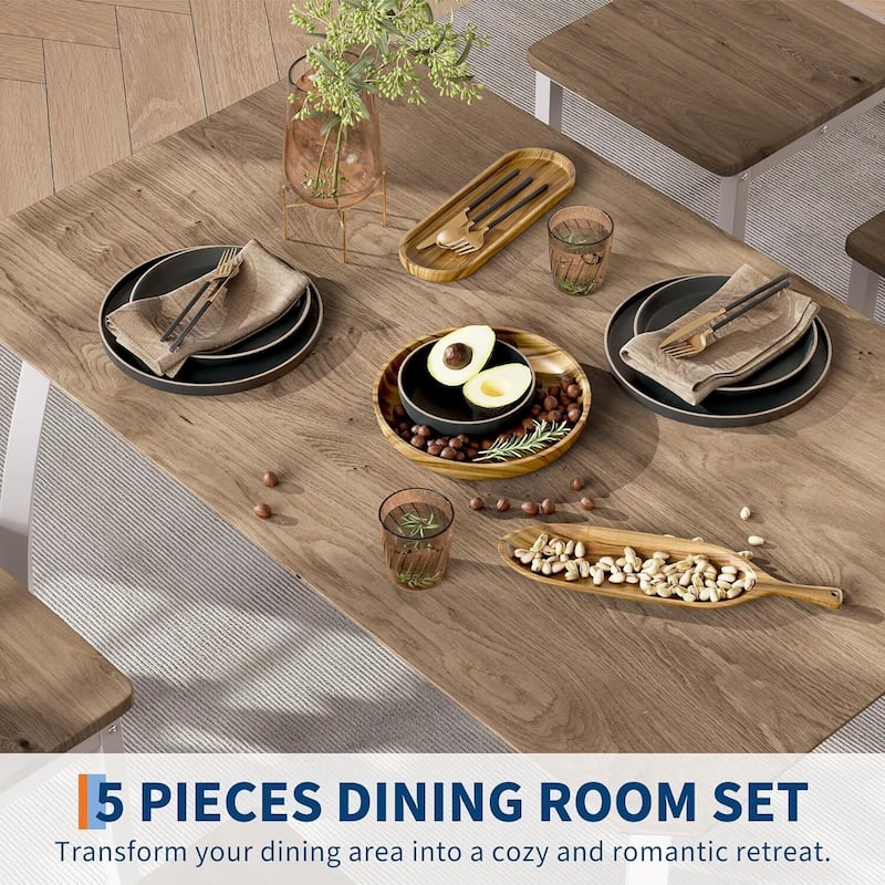 5 Piece Space-Saving Kitchen Dining Table Set for Small Spaces, Apartment