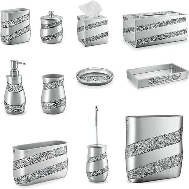 Creative Scents Silver Mosaic Soap Dish - Gray - Gray