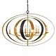 preview thumbnail 1 of 6, Luna 8 Light Bronze & Gold Oval Chandelier - 36'' W x 26.5'' H