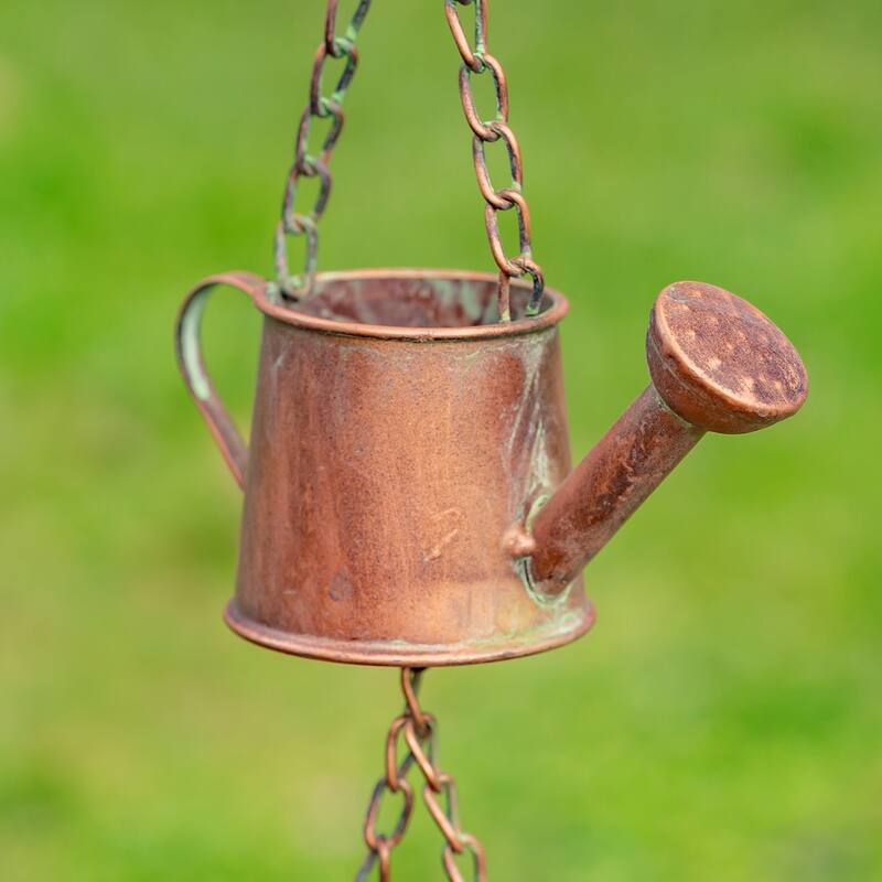 74" Long Iron Rain Chain with Watering Cans