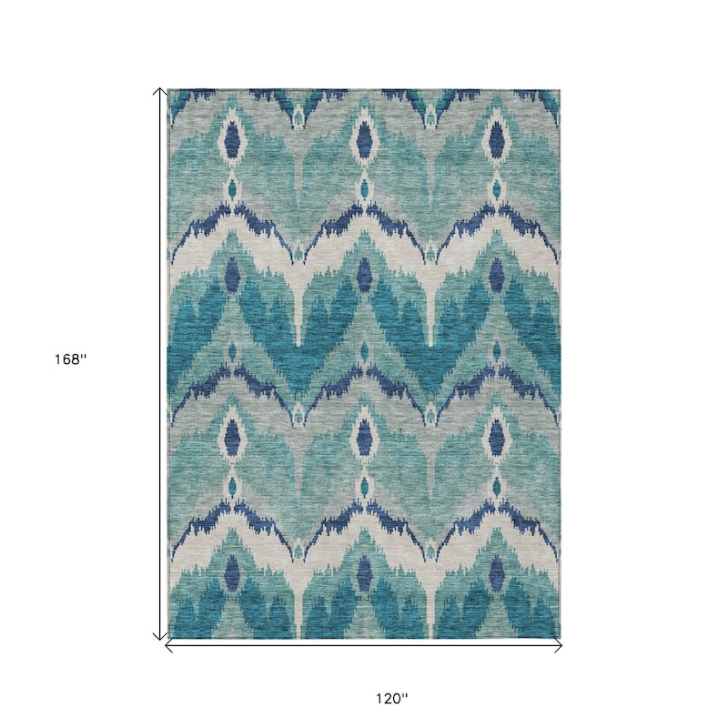 HomeRoots Ikat Transitional Rectangle Outdoor Rug