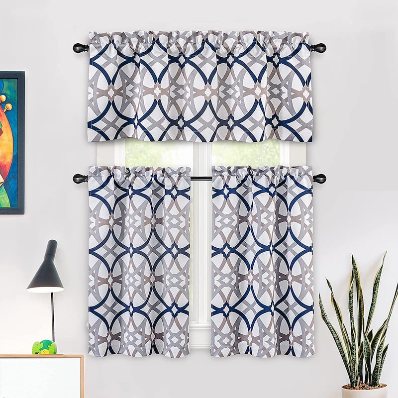 DriftAway Alexander Spiral Geo Trellis Pattern 3 Pieces Kitchen Set