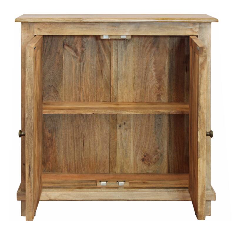 HomeRoots 34" Light Brown Solid Wood Sideboard with Two Doors - 34' X '36' X '10