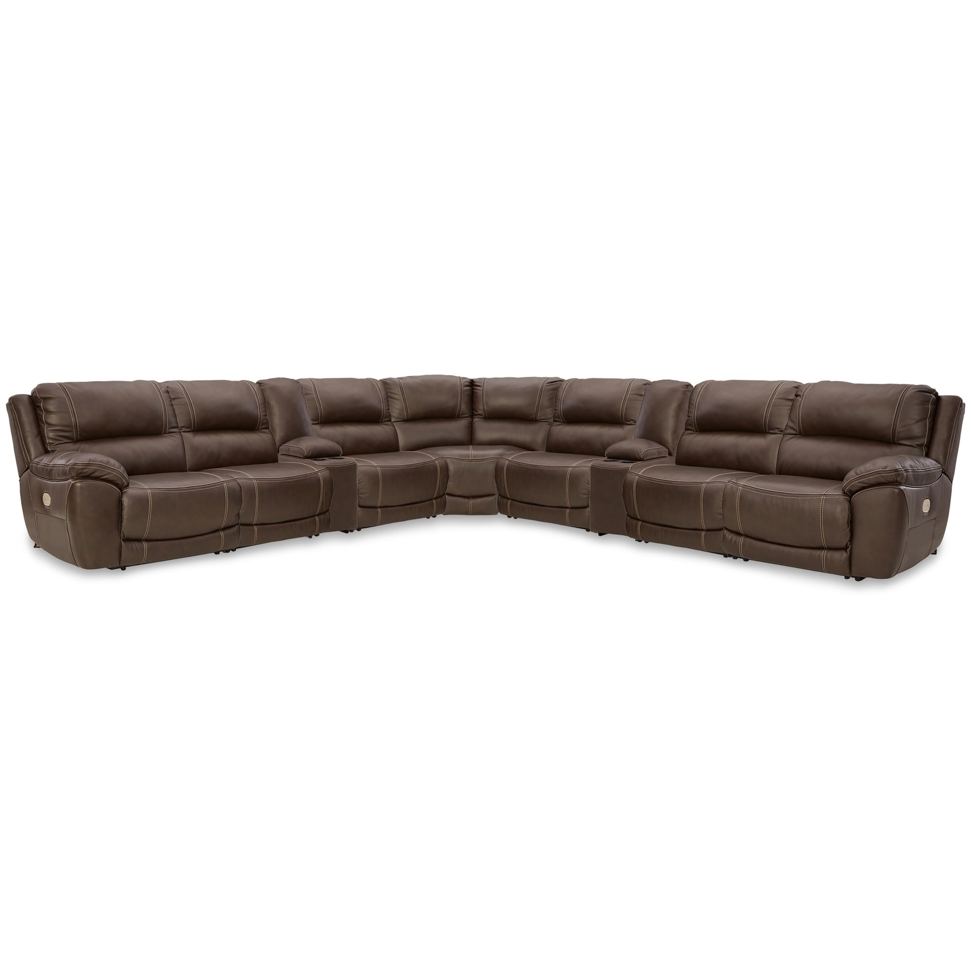 Signature Design by Ashley Dunleith Dark Brown 9-Piece Power Reclining Sectional - 167"W x 167"D x 43"H