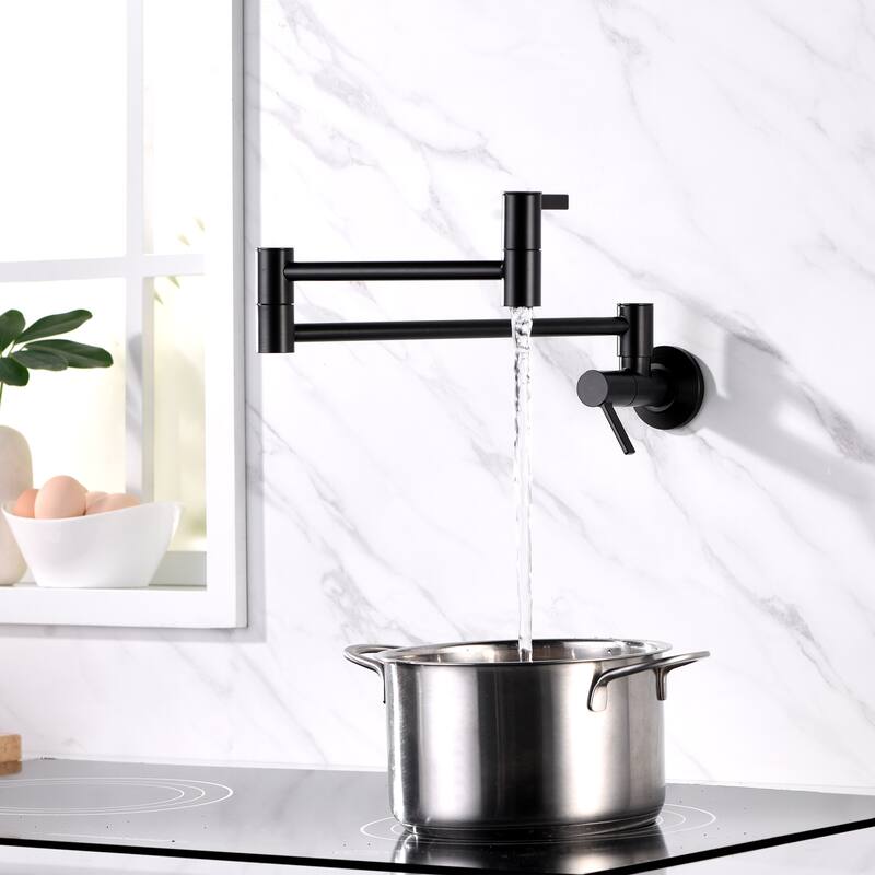 Luxier Contemporary KTS17 2-Handle Wall-Mounted Pot Filler