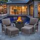 Option Brown Rattan - Grey Cushion