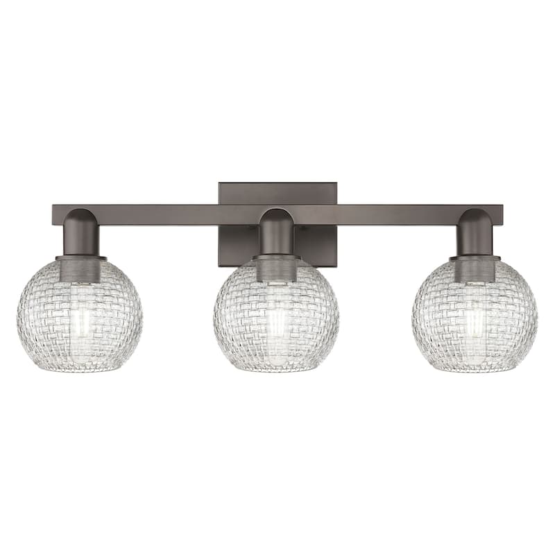 Innovations Lighting 716-3W-10-25 Athens Vanity Athens 3 Light 25" - Oil Rubbed Bronze / Clear Basketweave