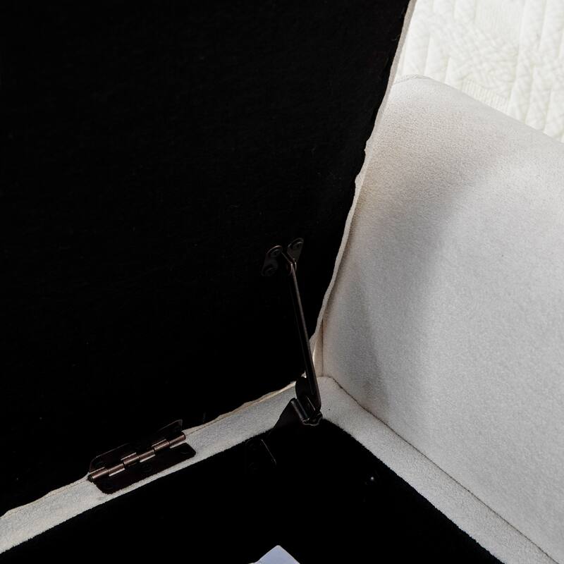 Modern Upholstered Storage Bench With Double Lids