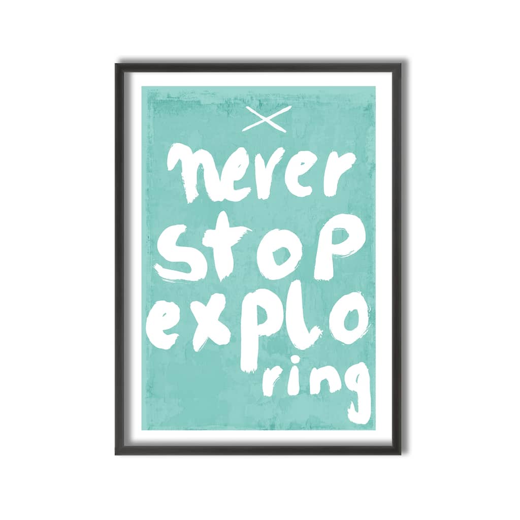 Kids Framed Art Print Never Stop Exploring by Treechild - Multi-Color