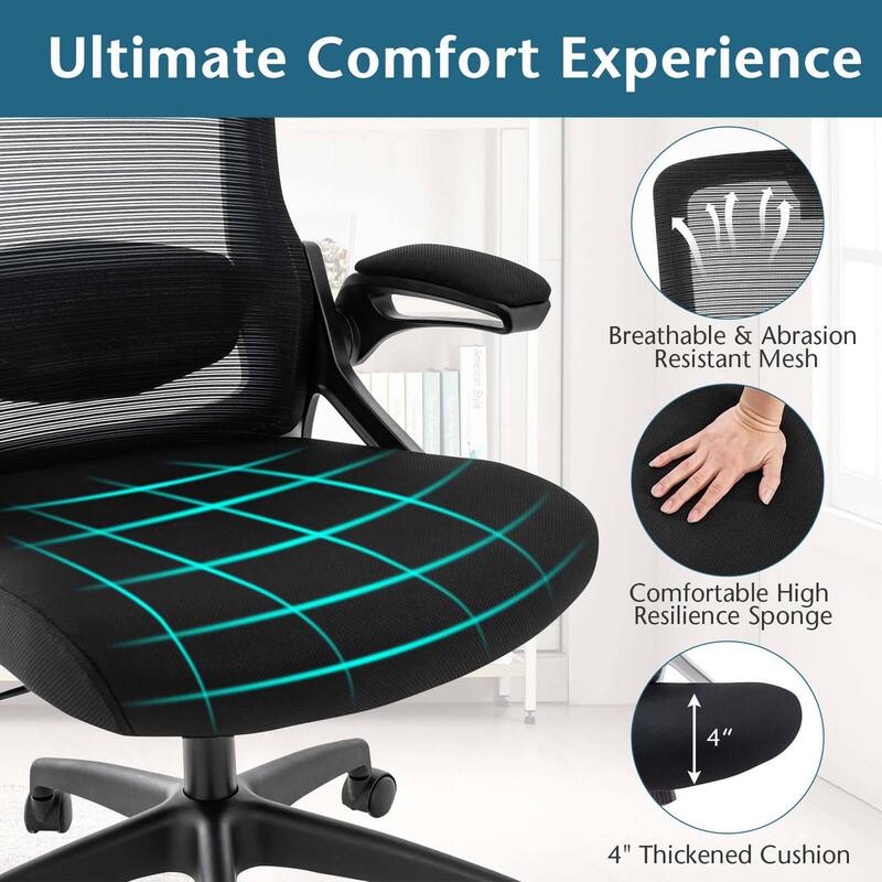 Costway Ergonomic Office Chair with Adjustable Lumbar Support Rocking - See Details