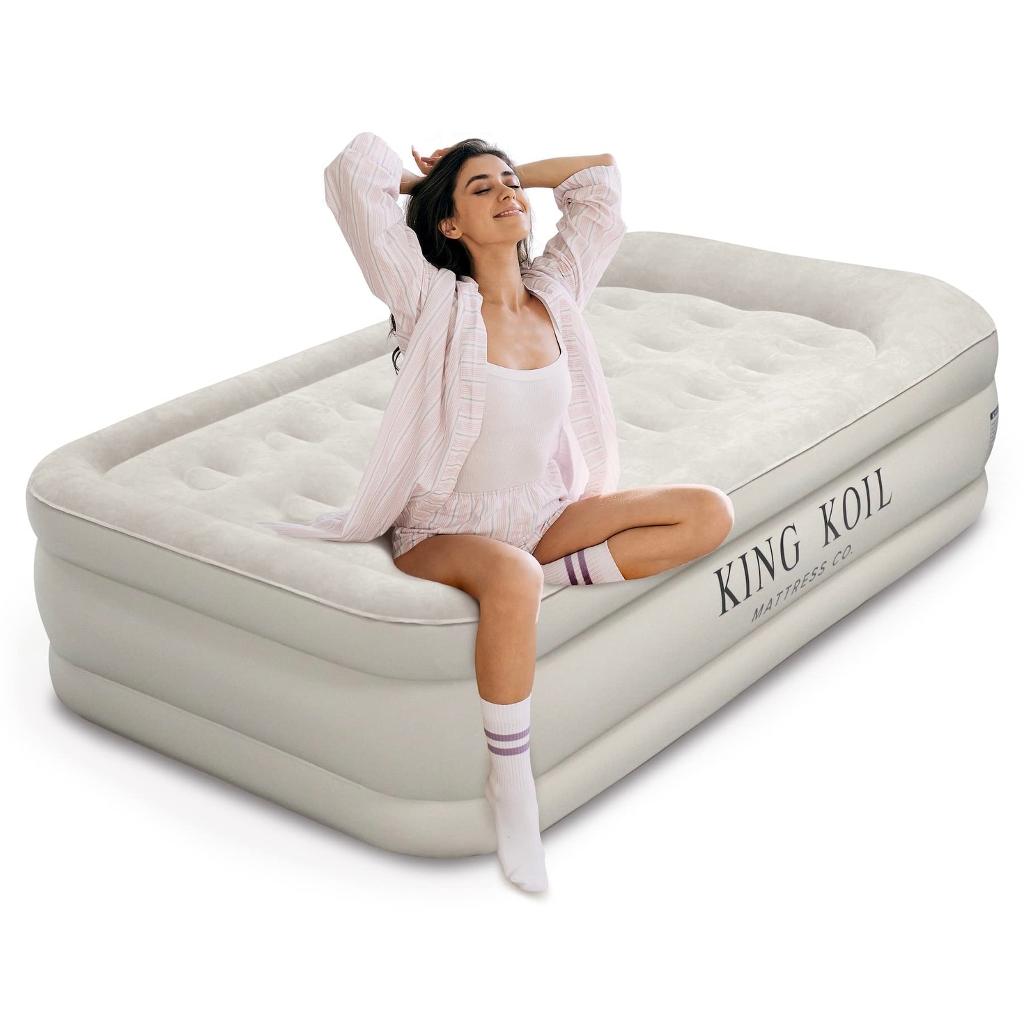 Twin Air Mattress with Built in Pump Double High Elevated Raised Airbed for Guests with Comfortable Top Inflatable Bed Bed Bath Beyond 40303392