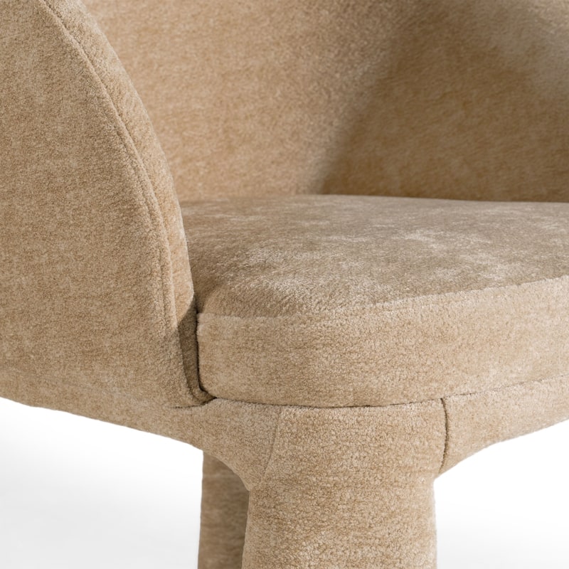 Modrest Sarkis Modern Beige Velvet Dining Chair