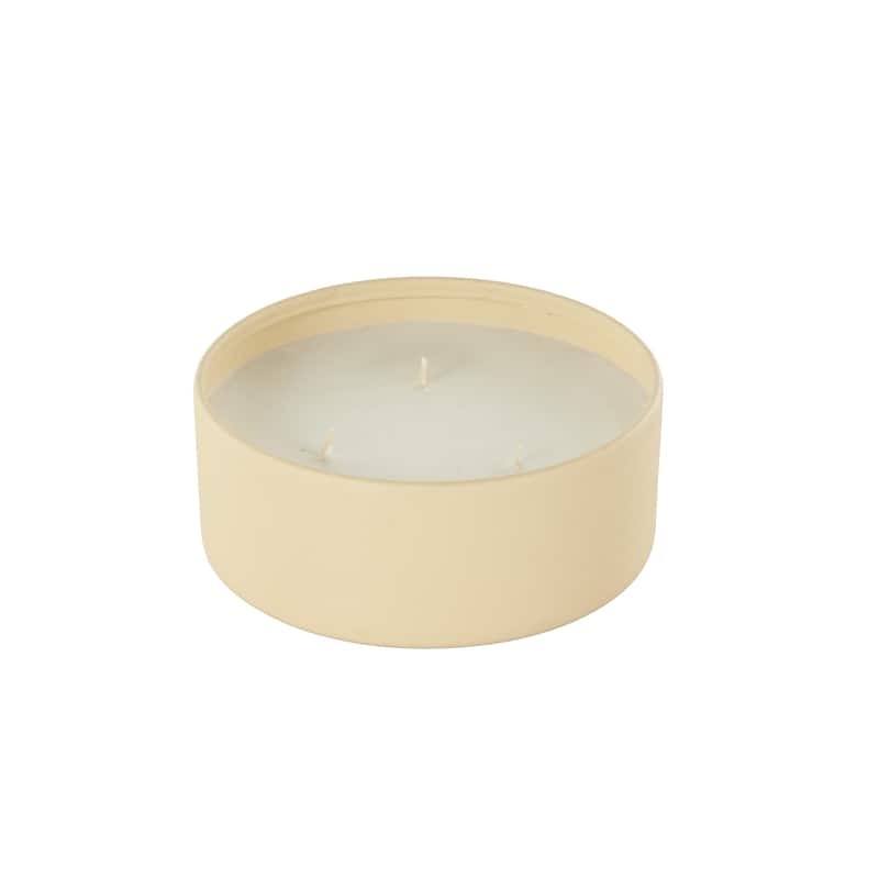 Metal Scented Textured 22oz 3 Wick Decorative Candle with White Wax - Beige, Black or Cream - Roche River Decor