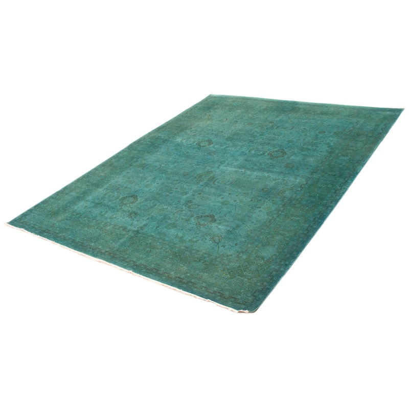 ECARPETGALLERY Hand-knotted Vibrance Turquoise Wool Rug - 9'1 x 11'9