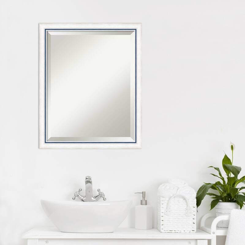 Morgan Beveled Wood Framed Bathroom Vanity Wall Mirror