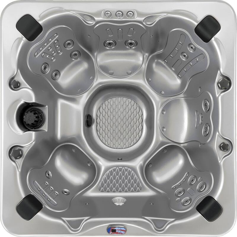 American Spas 7-Person 45-Jet Premium Acrylic Bench Spa Standard Hot Tub with Ozonator and Bluetooth Sound System