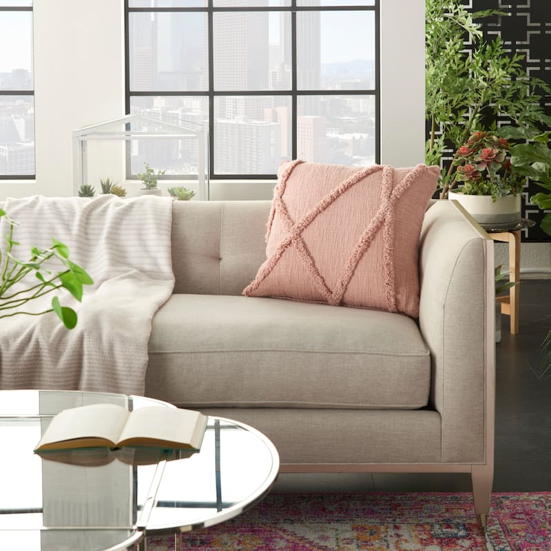 Mina Victory Distressed Diamond Boho Throw Pillow