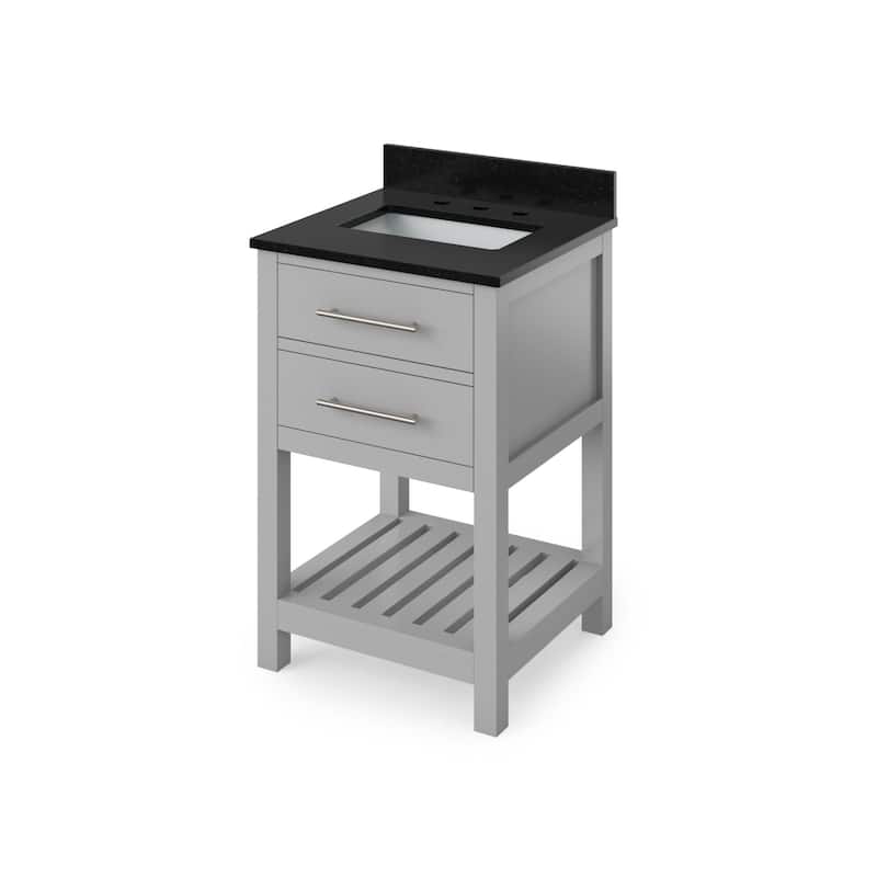 Jeffrey Alexander VKITWAV24R-GRANITE Wavecrest II 24" Free Standing - Grey / Black - Steel Finish