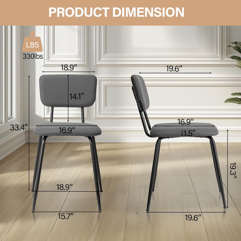 Iron Modern Padded Office Chairs Adjustable Foot Pads Set