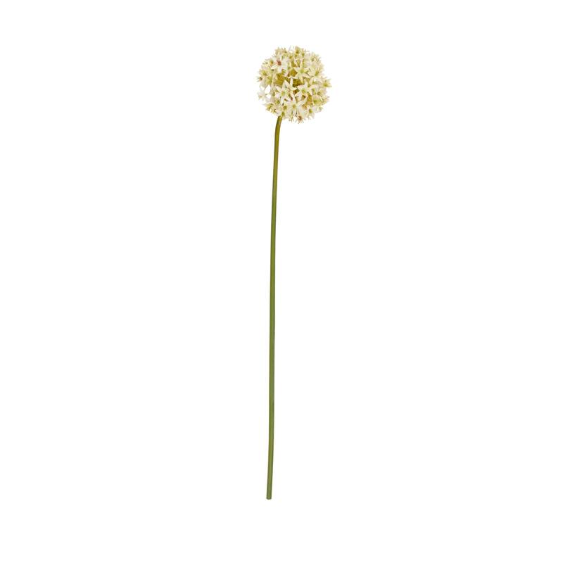 White Polyester Tall Allium Artificial Flower Stem (Set of 8)