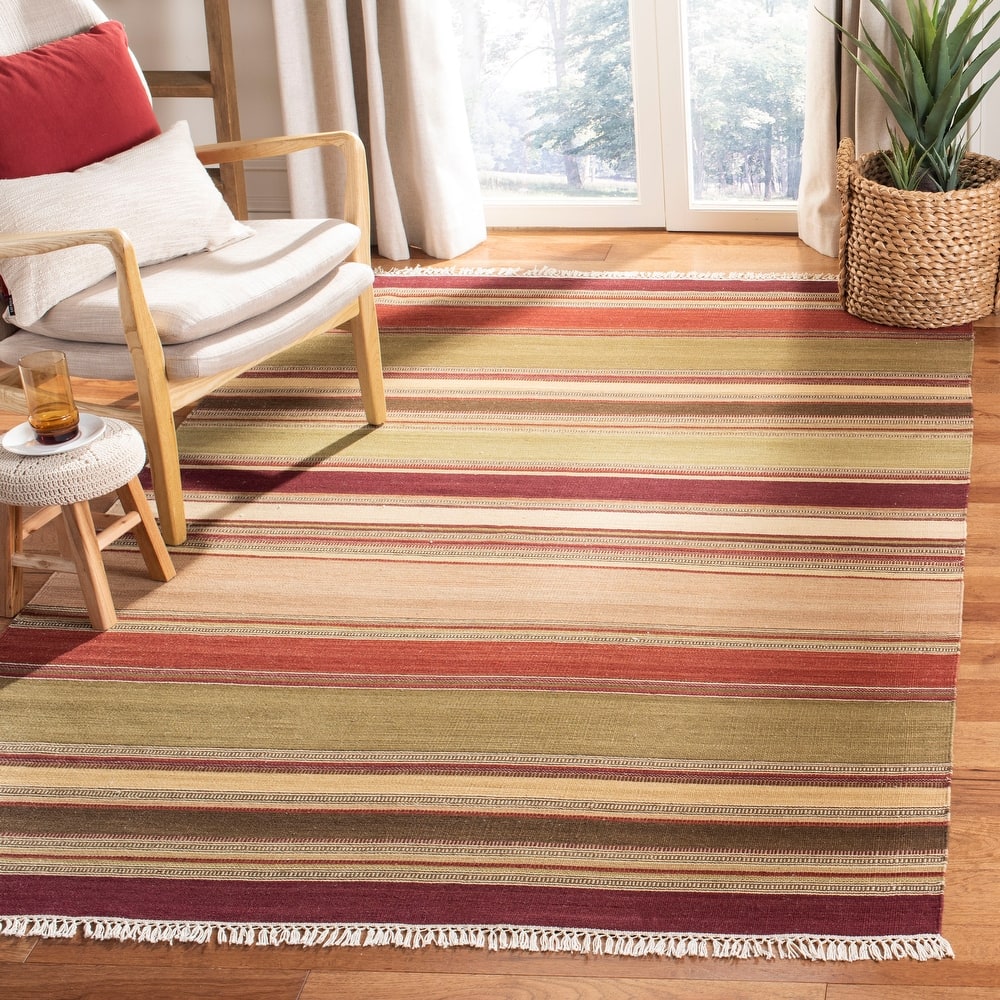 SAFAVIEH Handmade Striped Kilim Chante Stripe Wool Rug