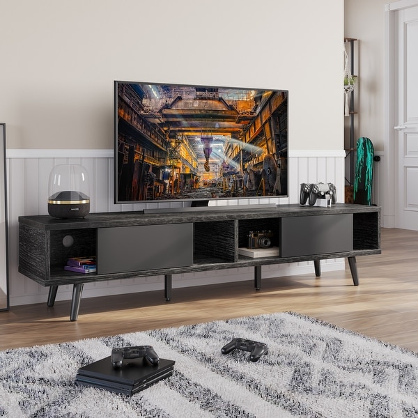 TV Stand for up to 75 TVs with Solid Wood Entertainment Center TV Console Mid century 70 inches On Sale Bed Bath Beyond 37403907