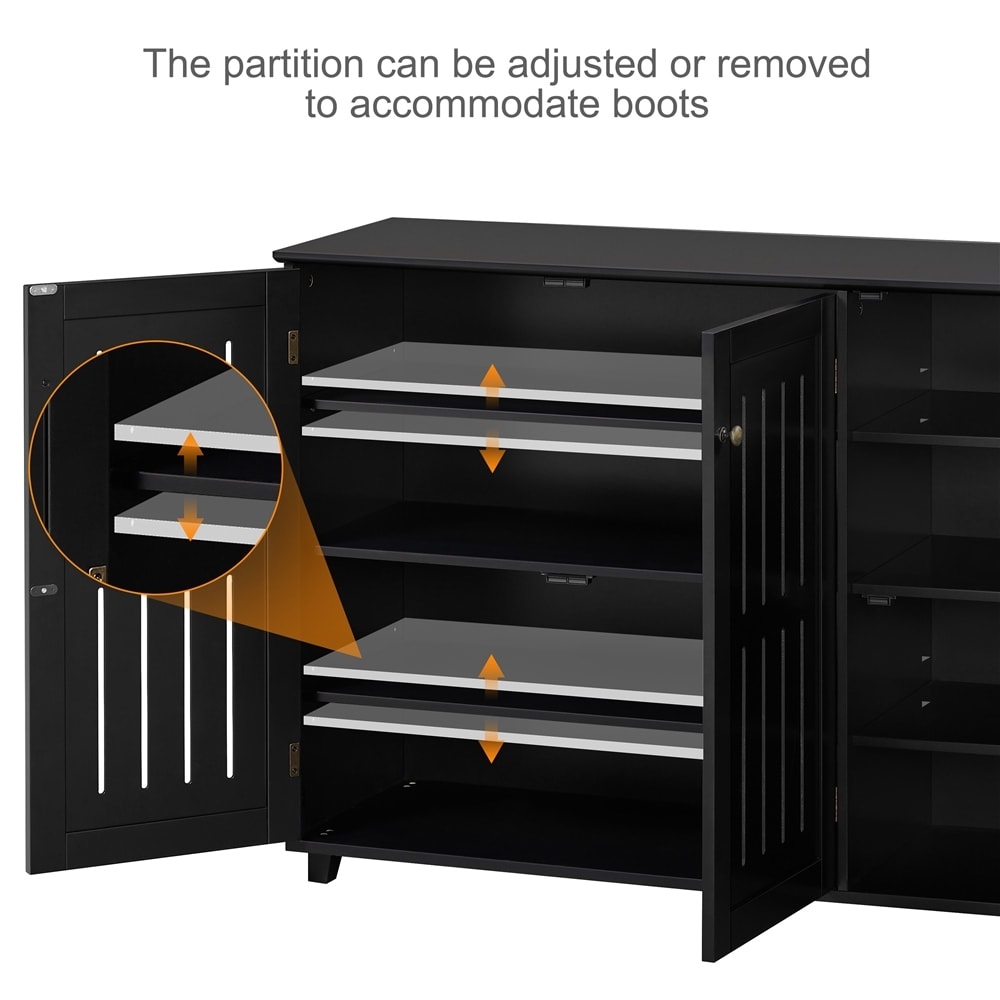 Yaheetech Louvered Door 4 Tier Shoe Storage Cabinet Closed Shoes Rack N A On Sale Bed Bath Beyond 39135955