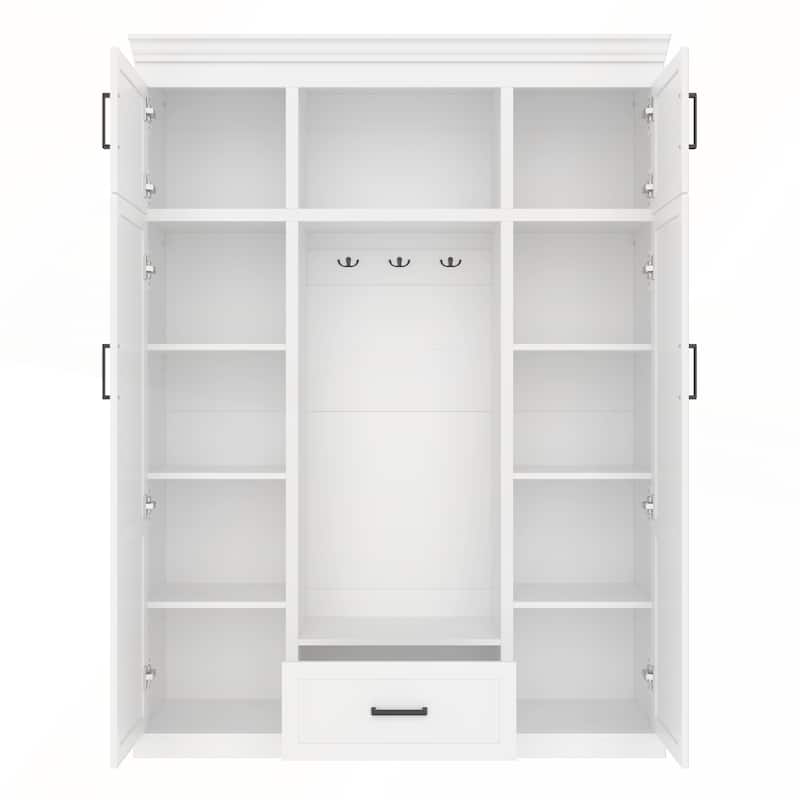 85.2in H Hall Tree with Bench and 3 Hooks for Entryway and Living Room