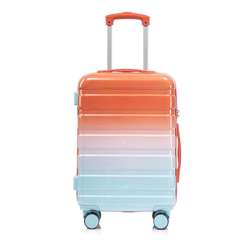 14In 20In 2 pcs in PC Spinner Wheel Luggage, Carry on Suitcase, With Gradient Color and Combination Lock