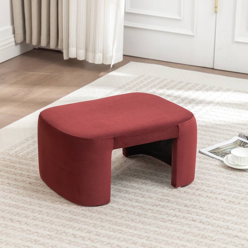 SEYNAR Modern Velvet Rectangle Accent Ottoman