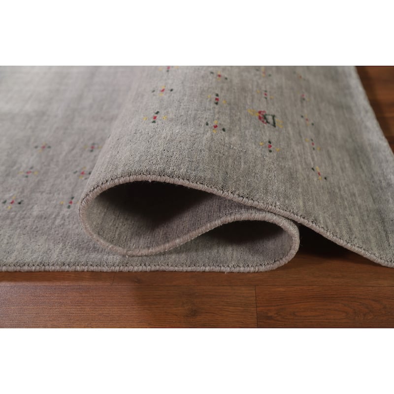 Gabbeh Area Rug Handmade Tribal Wool Carpet - 6'8"x 9'9"