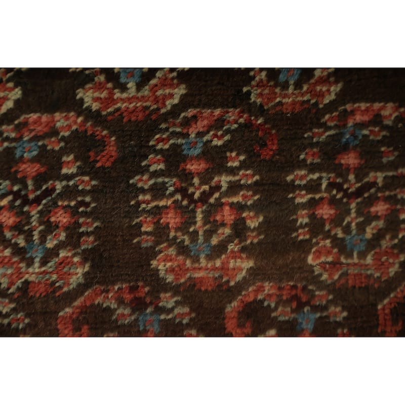 Hand Knotted Oriental 100% Wool Carpet Traditional Geometric Multi-Colored Sirjan Runner Rug - 15' 2'' X 3' 1''