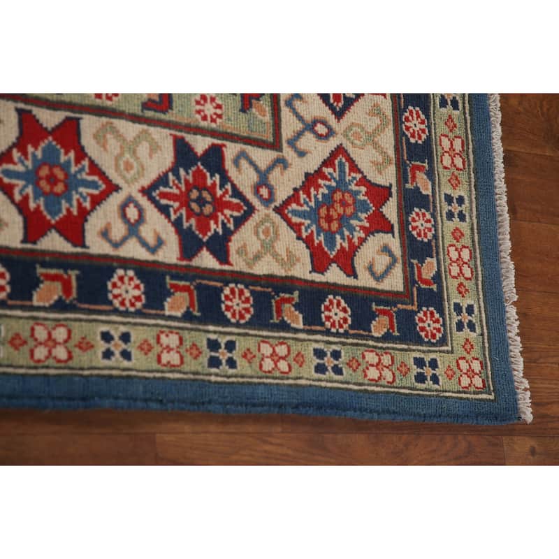 Blue Kazak Oriental Area Rug Wool Carpet - 8'2" x 11'9"