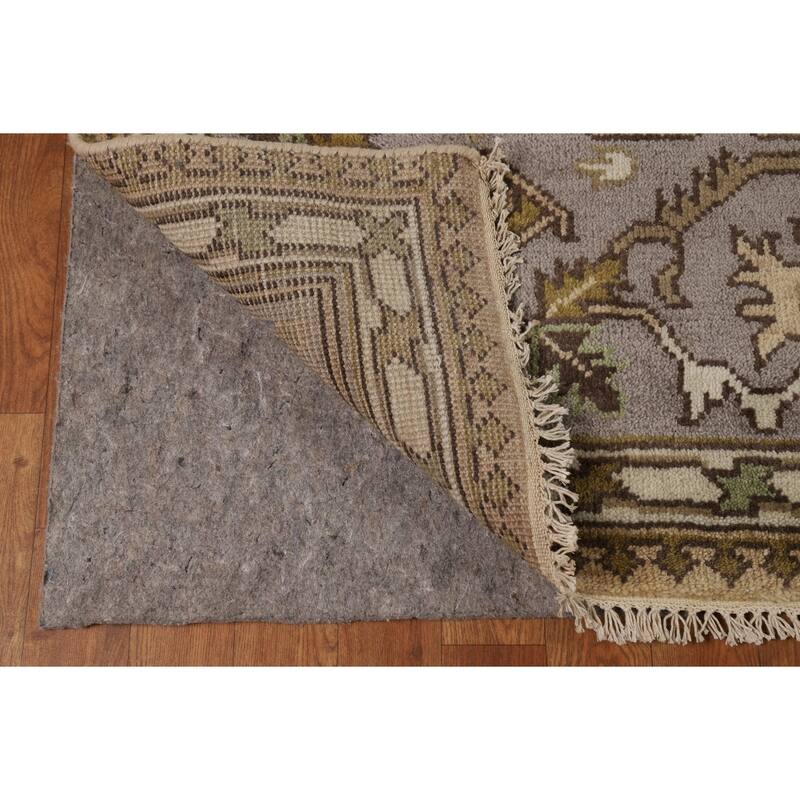 Muted Oushak Indian Area Rug Hand-Knotted Wool Carpet - 9'3"x 11'10"