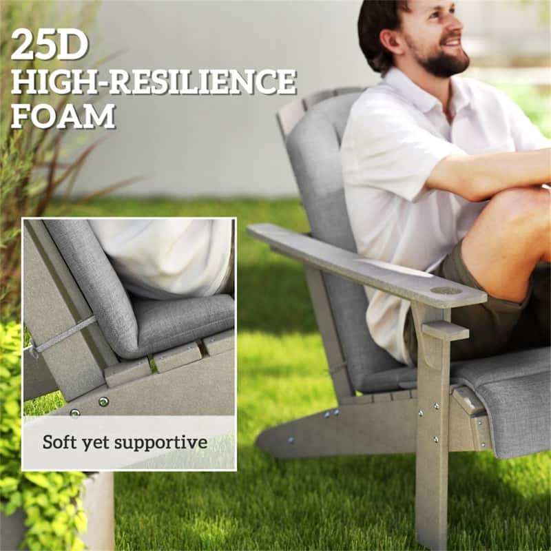 Yarn-Dyed Fabric Adirondack Chair Cushions with Foam Padding Set of 4 - 48.8" L x 19.7" W x 1.6" D