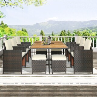 Leisure Zone 11-piece All-Weather PE Wicker Dining Set