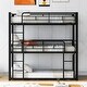 preview thumbnail 1 of 6, Twin Metal Triple Bunk Kids Bed with Guardrails & Space-Saving Design, Black Black - Twin