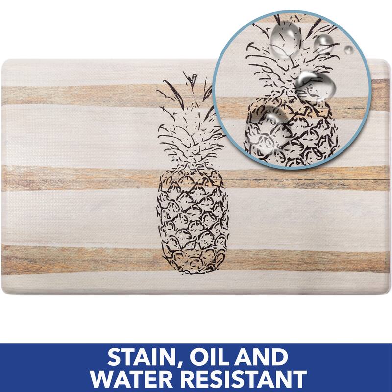 SoHome Cozy Living Pineapple Anti-Fatigue Kitchen Mat, Beige/Black