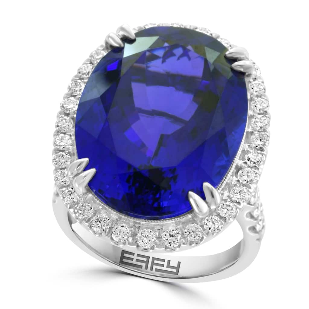 EFFY 18K Gold Diamond Tanzanite One of a Kind Ring - Purple