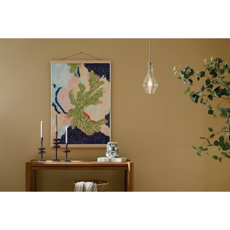 Kichler Lighting Everly 13.75 in. 1-Light Brushed Nickel Bell Pendant Light with Clear Glass