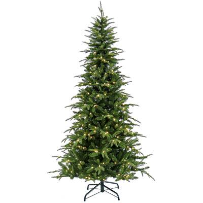 7.5 ft. Pre-Lit Backer Pine Tree with LED Lights - 7.5 ft