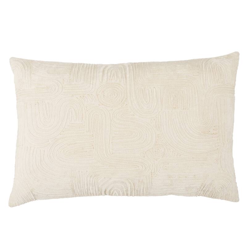 Nikki Chu by Jaipur Living Pfeiffer Abstract Lumbar Pillow - 16"X24" Cover Only - Ivory/Gold