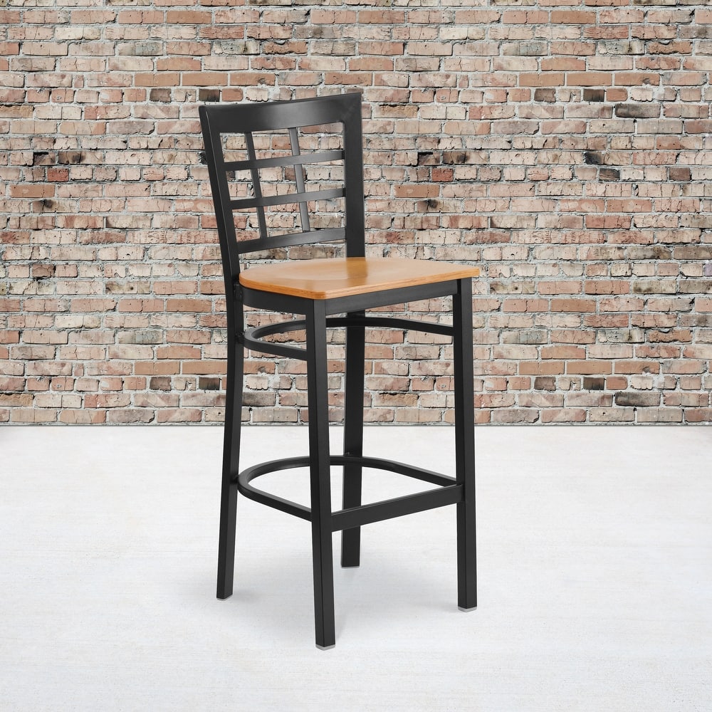 2 Pack Window Back Metal Restaurant Barstool