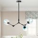 Belladepot Modern Full-angle Adjustable Chandelier with Smoked Glass Shades - 3 Light - Blue