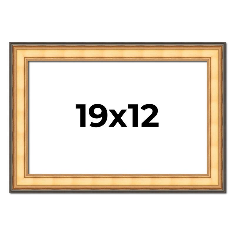 19x12 Frame Gold Plein Aire Solid Wood Picture Frame Width 2 Inches |