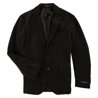 Ralph Lauren Mens Collins Corduroy Two Button Blazer Jacket, Brown, 40 Regular