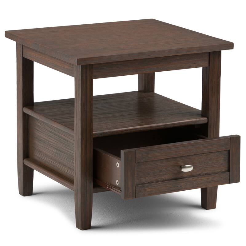 WYNDENHALL Norfolk SOLID WOOD 20 inch Wide Rectangle Transitional End Side Table - 20 inch Wide
