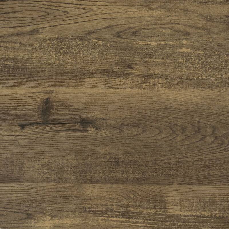 Delfin Round Wood Top Side End Table Black and Brown