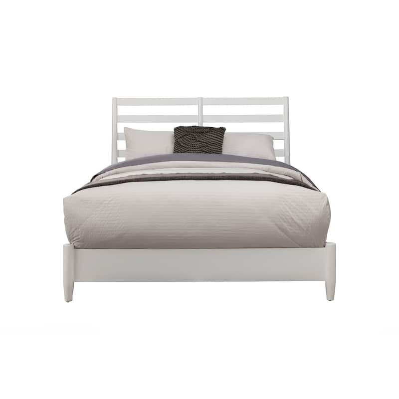 California King Bed with Headboard - Handmade Wooden Platform Bed Frame, White Finish, 90"L x 76.5"W