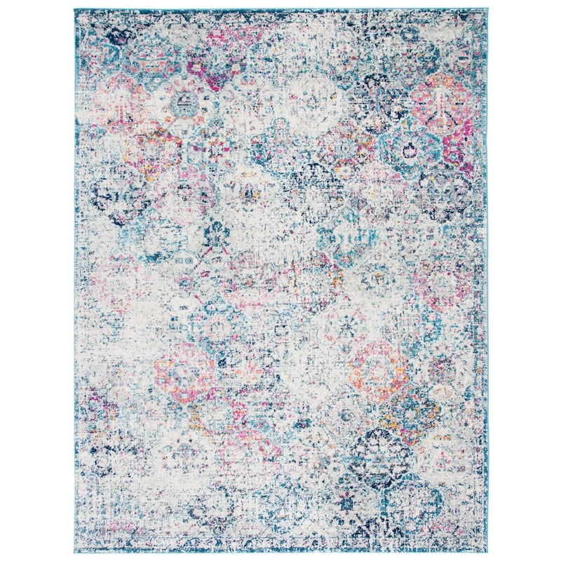 SAFAVIEH Madison Avery Boho Chic Distressed Area Rug - 11' x 15' - Navy/Teal